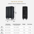 1Pc 28In Aluminum Frame Luggage With Usb Port, Vacation Carry On Suitcase With Spinner Wheels And Tsa Lock, Travel Trolley Case For Short Business Trips, Beach Holidays, Black Black Abs Pc