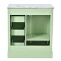 30 Inch Bathroom Vanity Cabinet With Ceramic Basin, 3 Drawers And Adjustable Shelves Green Bathroom Solid Wood Mdf