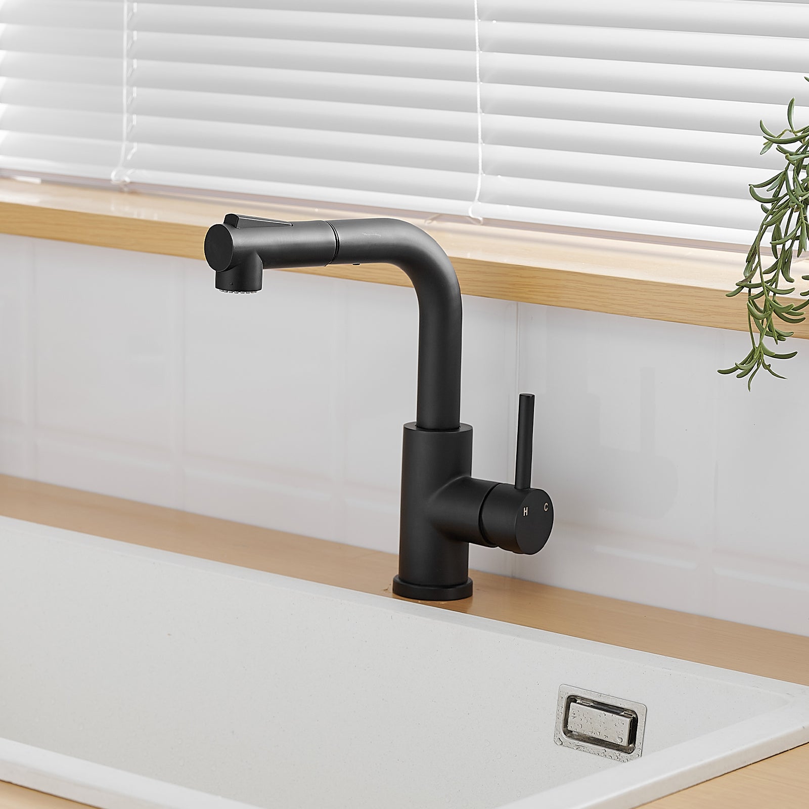 Sink Faucet, Black Kitchen Faucets With Pull Out