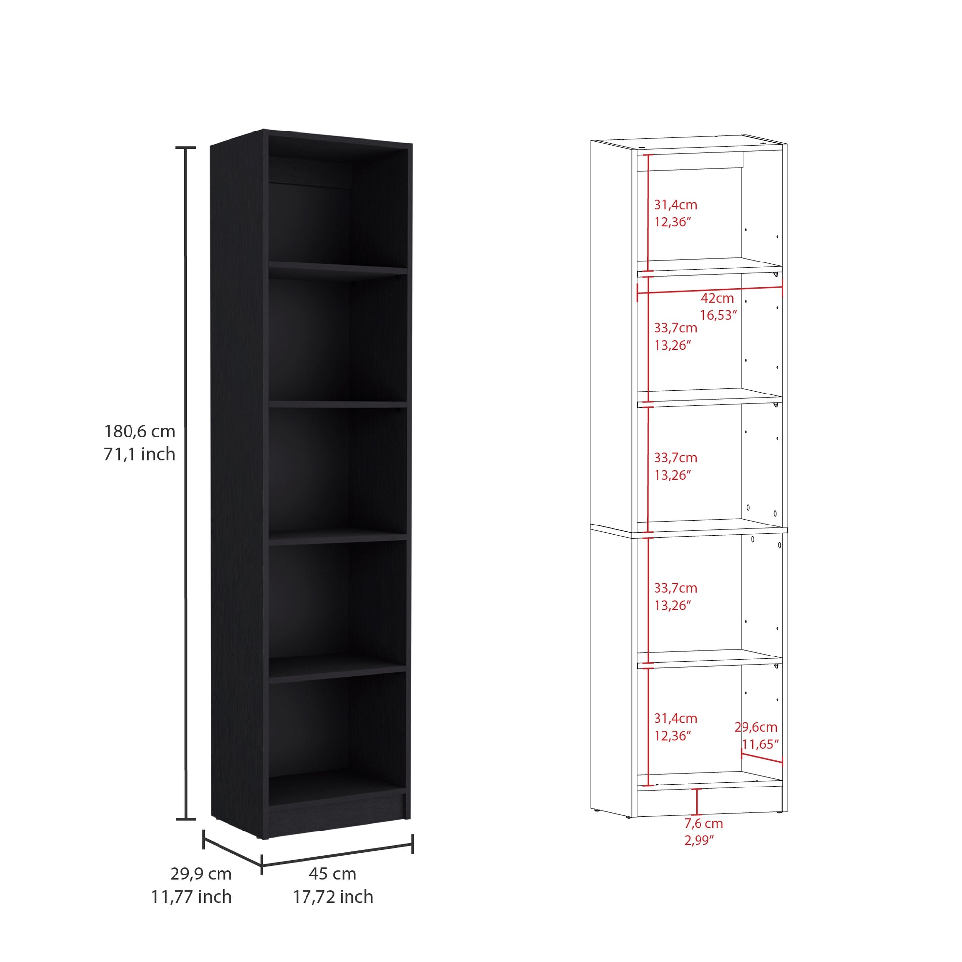 Poston 3 Piece Home Bookcase Set, 67" Wide With 13 Shelves And Two Door Cabinetliving Room Set Set Black Freestanding 5 Or More Shelves Black Office Open Storage Space Modern Particle Board