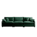 Mid Century Modern 3 Seater Sectional Sofa With 2 Arm Pillows And 3 Throw Pillows,Green Corduroy Fabric Green Corduroy 3 Seat