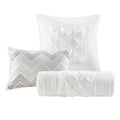 7 Piece Tufted Comforter Set White Cal King California King White Polyester