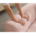 Arrived 105.5''Curved Sofa, Modern Minimalist Sofa, Cloud Couch Sofa 3 4 Seater Couch With 2 Pillows,Bedroom, No Assembly Required, Point Shaped Corduroy, Anti Wrinkle ,Pink Pink Polyester Primary Living Space Tight Back Soft Modern Foam Upholstered 3
