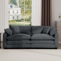 Modern Fabric Living Room Sofa With 4 Pillows Upholstered Large Deep Seating Loveseat, Grey Corduroy Grey Corduroy 2 Seat