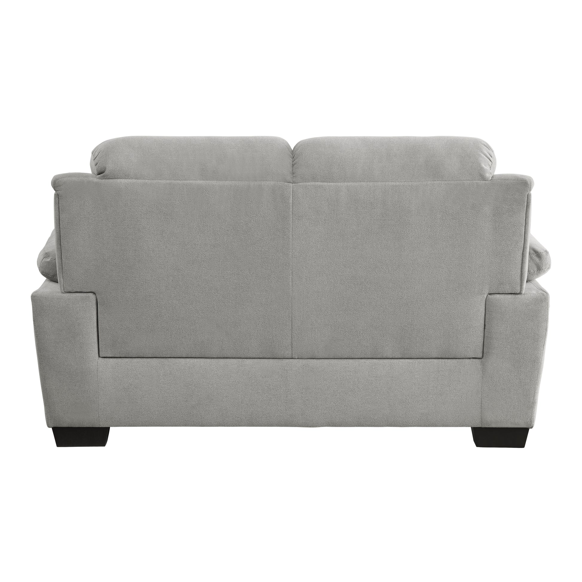 Modern Living Room 2Pc Sofa Set Plush Comfortable Sofa Loveseat Set Gray Textured Fabric Channel Tufting Solid Wood Frame Furniture Gray Polyester Wood Primary Living Space Contemporary Pillow Top Arms Solid Wood 5 Seat