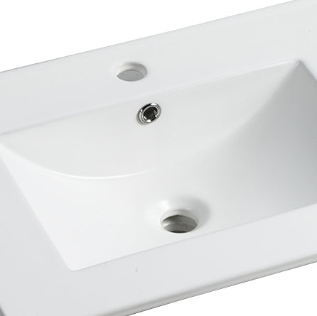 24 Inch Bathroom Ceramic Sink Basin, White White Ceramic