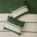 7 Pc Pieced Faux Suede Comforter Set Green Cal King California King Green Polyester