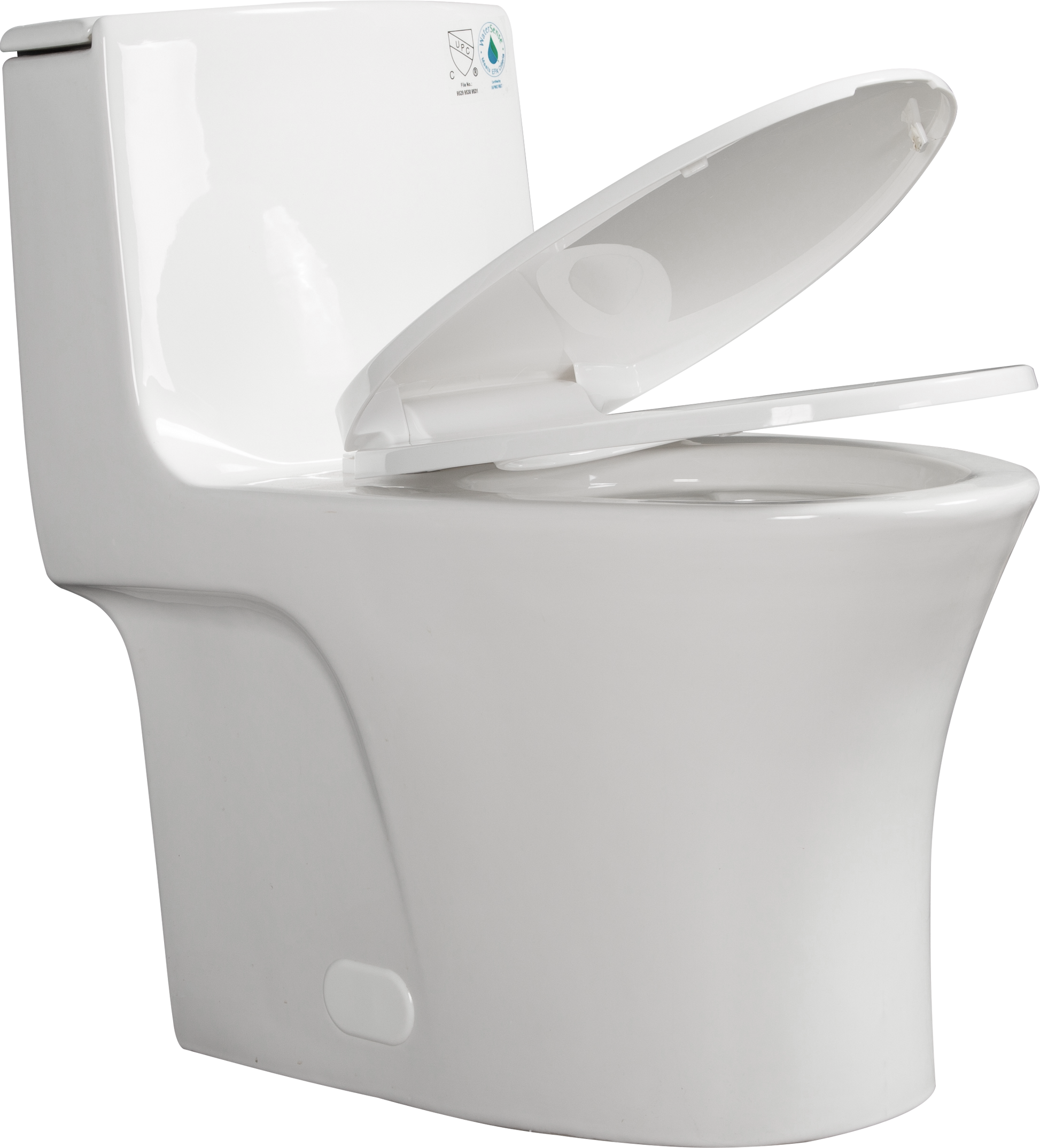 1.1 1.60 Gpf Dual Flush One Piece Toilet, Water Saving Elongated Comfort Height Floor Mounted, Soft Closing Seat, 1000 Gram Map Flushing Score Toilet, Glossy White 23T02 Gw White Ceramic