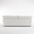 Cloud Style Sofa, Teddy Velvet Fabric, Comfy Padded Cloud Couch For Living Room, Apartment White Light Brown Velvet Wood Primary Living Space Modern Polyester 2 Seat