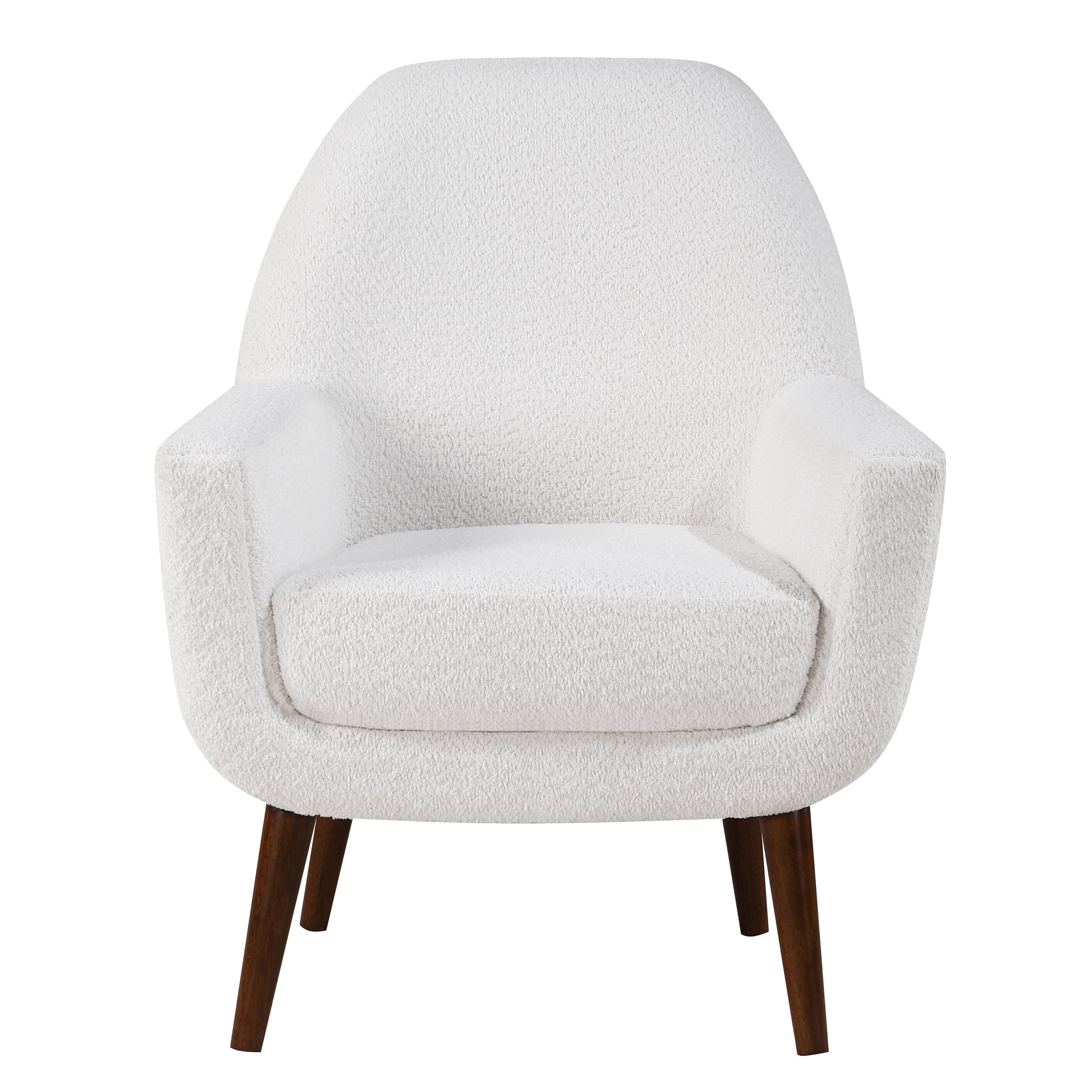 Prince Mid Century Boucle Arm Chair White Foam Boucle