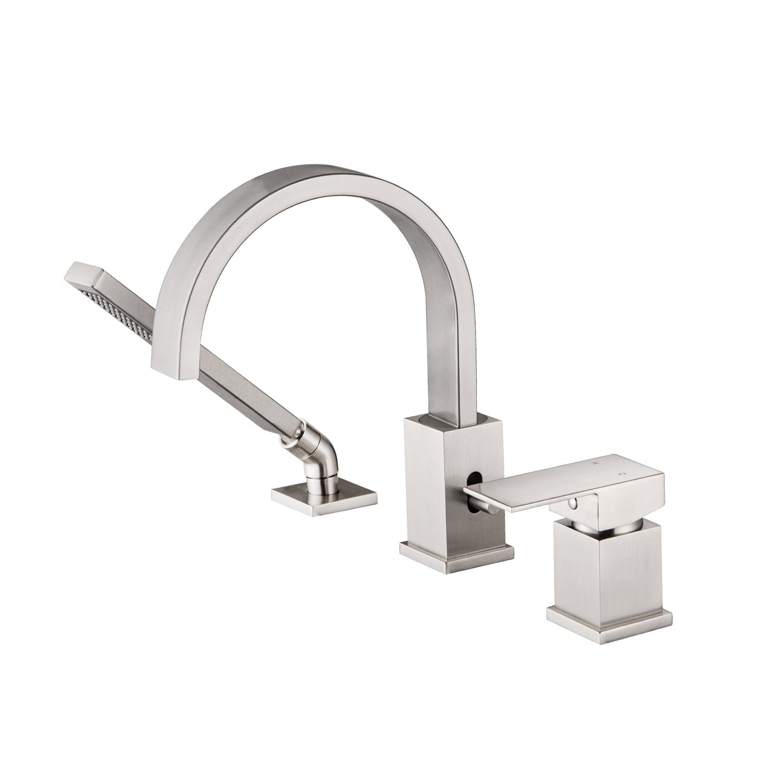 delta garden tub faucet with sprayer Waterfall Bathtub Faucet with Sprayer, 3-Hole Roman Tub Filler with Hand Shower Deck Mount Waterfall Tub Spout Set