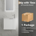 Bathroom Vanity With Sink 22 Inch For Small Bathroom,Floating Bathroom Vanity With Soft Close Door,Small Bathroom Vanity With Sink, 22X13 Kd Packing White 1 Soft Close Doors Bathroom Wall Mounted Modern Plywood Plywood