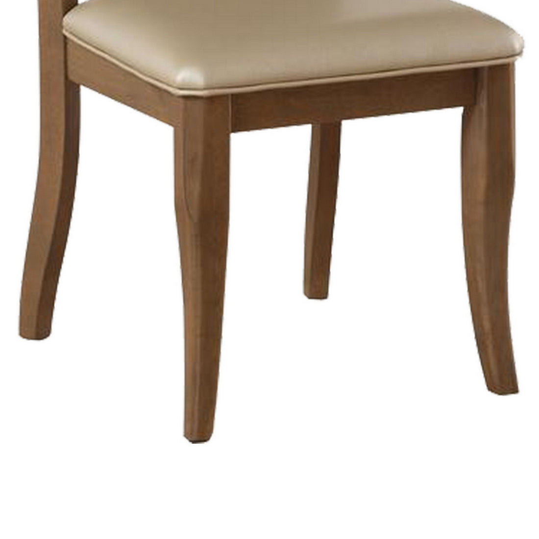 Dining Chair, Vegan Faux Leather With X Design, Set Of 2, Beige Beige Solid Wood