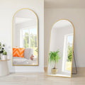 Dolonm 65X22 Inch Arch Full Length Mirror, Modern Design Standing Floor Mirror, Full Body Mirror For Living Room, Bedroom, Bathroom, Cloakroom, Hallway, Gold Aluminum Alloy Frame Golden Mirror