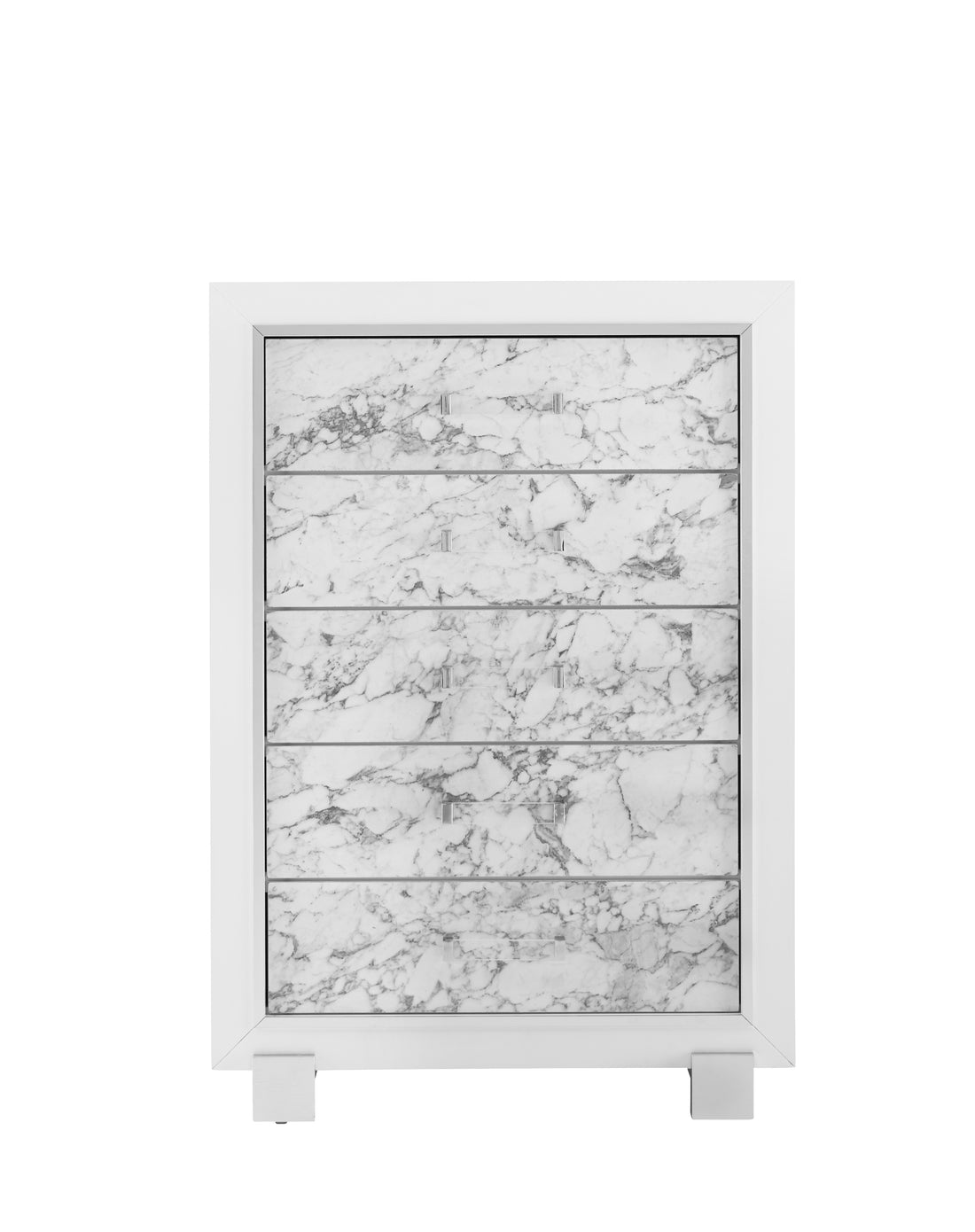 Skye Marble White Chest White Solid Wood Mdf