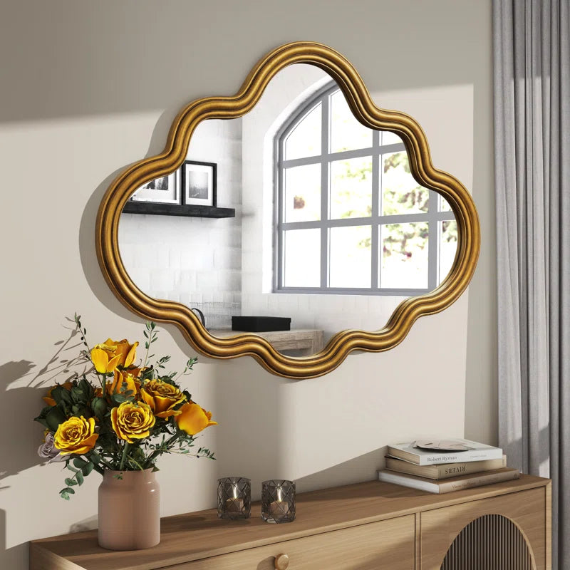 Cloud Shape Gold Wall Mirror Antique Gold Antique,Art Deco,Classic,Luxury,Vintage Mirror,Pu