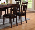 7 Pc Dinette Set Brown Espresso Finish Rectangular Table Faux Leather Upholstery Padded Lattice Design Side Chairs Dining Room Wooden Dining Set Furniture Contemporary Transitional Style Wood Wood Brown Seats 6 Wood Dining Room 60 Inches Fixed Table