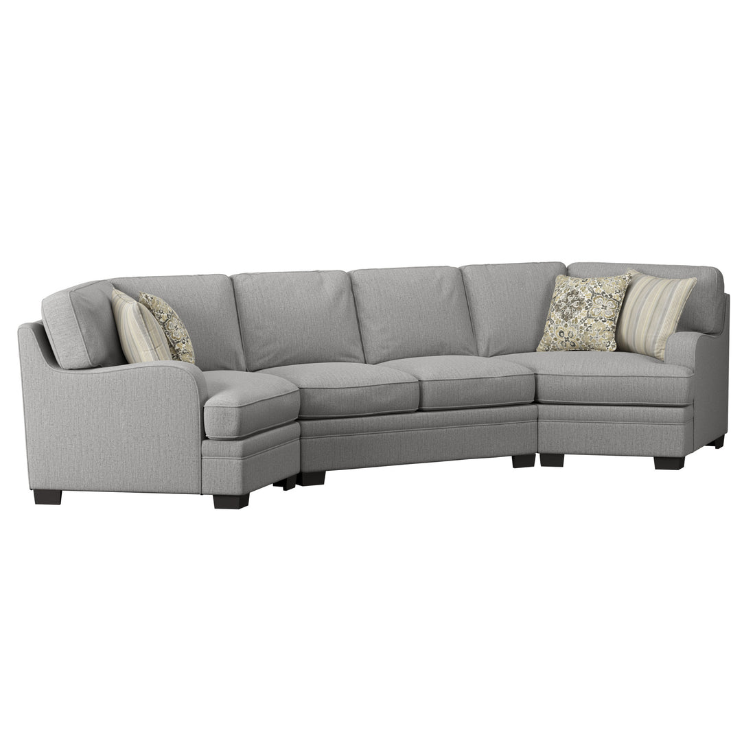 Berza Gray Cuddler Sectional Gray Foam Engineered Wood 4 Seat