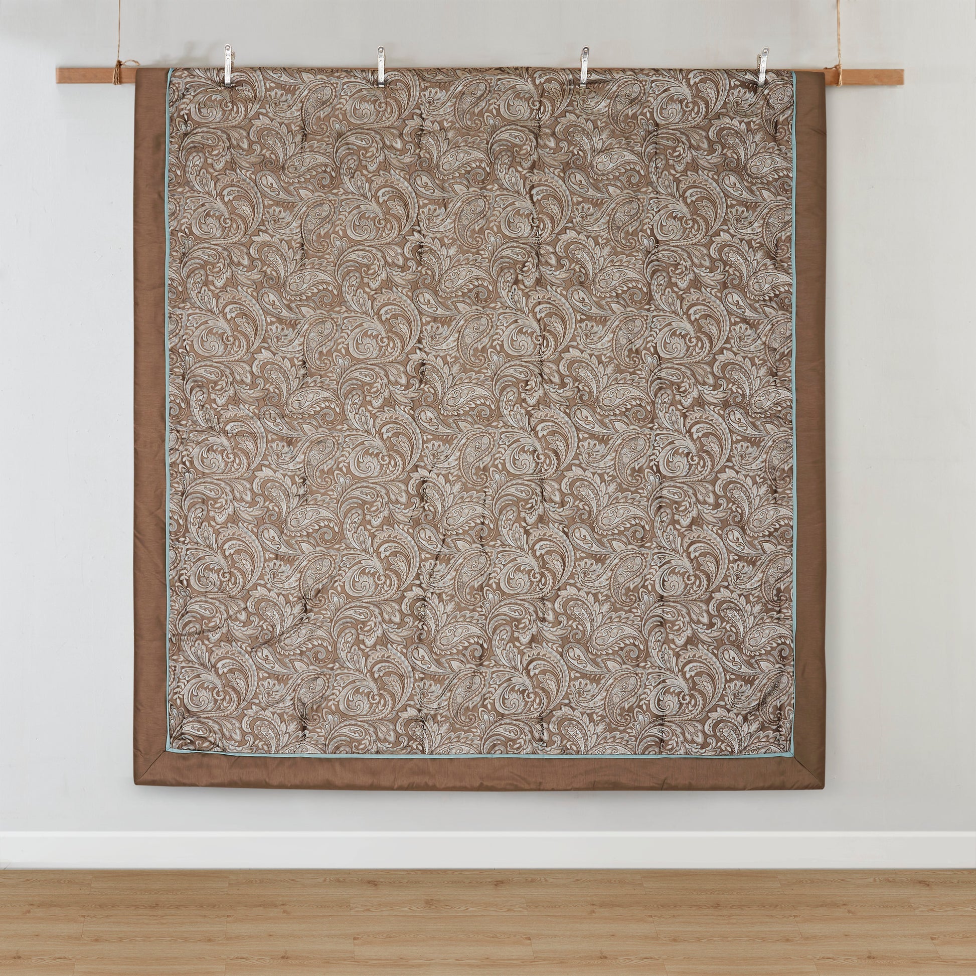 12 Piece Comforter Set With Cotton Bed Sheets Blue Brown Cal King California King Blue Brown Cotton