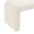 Boucle Waterfall Bench Cream Wood Fabric