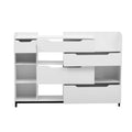 Shoe Storage Cabinet For Entryway With Drawers And Shelves, Modern Shoe Organizer Cabinet, Free Standing Shoe Rack For Hallway, Living Room White Mdf