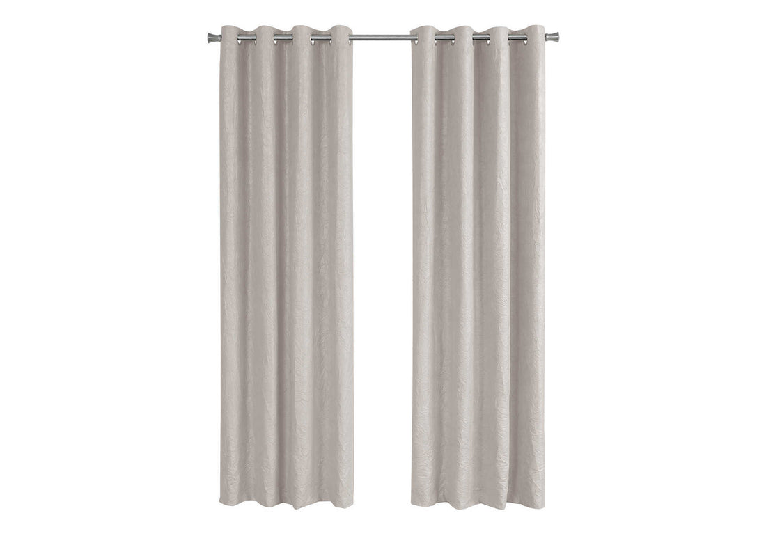 Curtain Panel, 2Pcs Set, 54"W X 84"L, Room Darkening, Grommet, Living Room, Bedroom, Kitchen, Beige Micro Suede, Contemporary, Modern Ivory Polyester