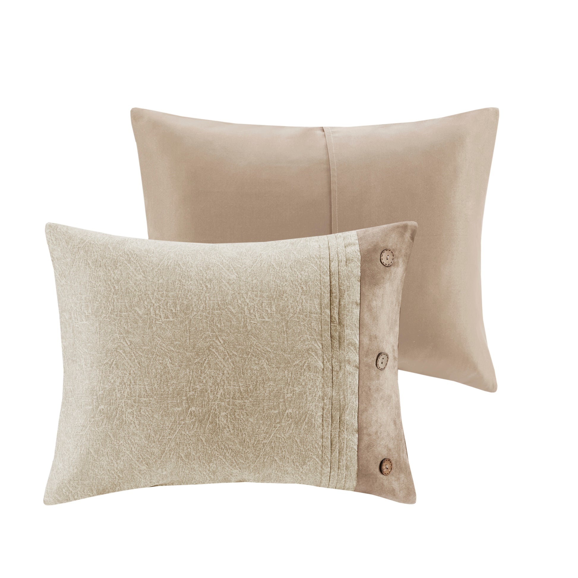 7 Piece Faux Suede Comforter Set Tan King King Tan Polyester