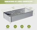8X4X1.5 Ft Galvanized Raised Garden Bed, Outdoor Planter Garden Boxes Large Metal Planter Box For Gardening Vegetables Fruits Flowers, Silver Silver Garden & Outdoor Steel
