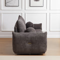 Lamb'S Wool 2 Seater Cushion Sofa 90'' Comfortable Sofa For Living Room Bedroom And Other Casual Spaces Lamb'S Wool Sofa With 2 Cushions And 2 Ball Pillows. Gray Gray Foam Fabric 2 Seat