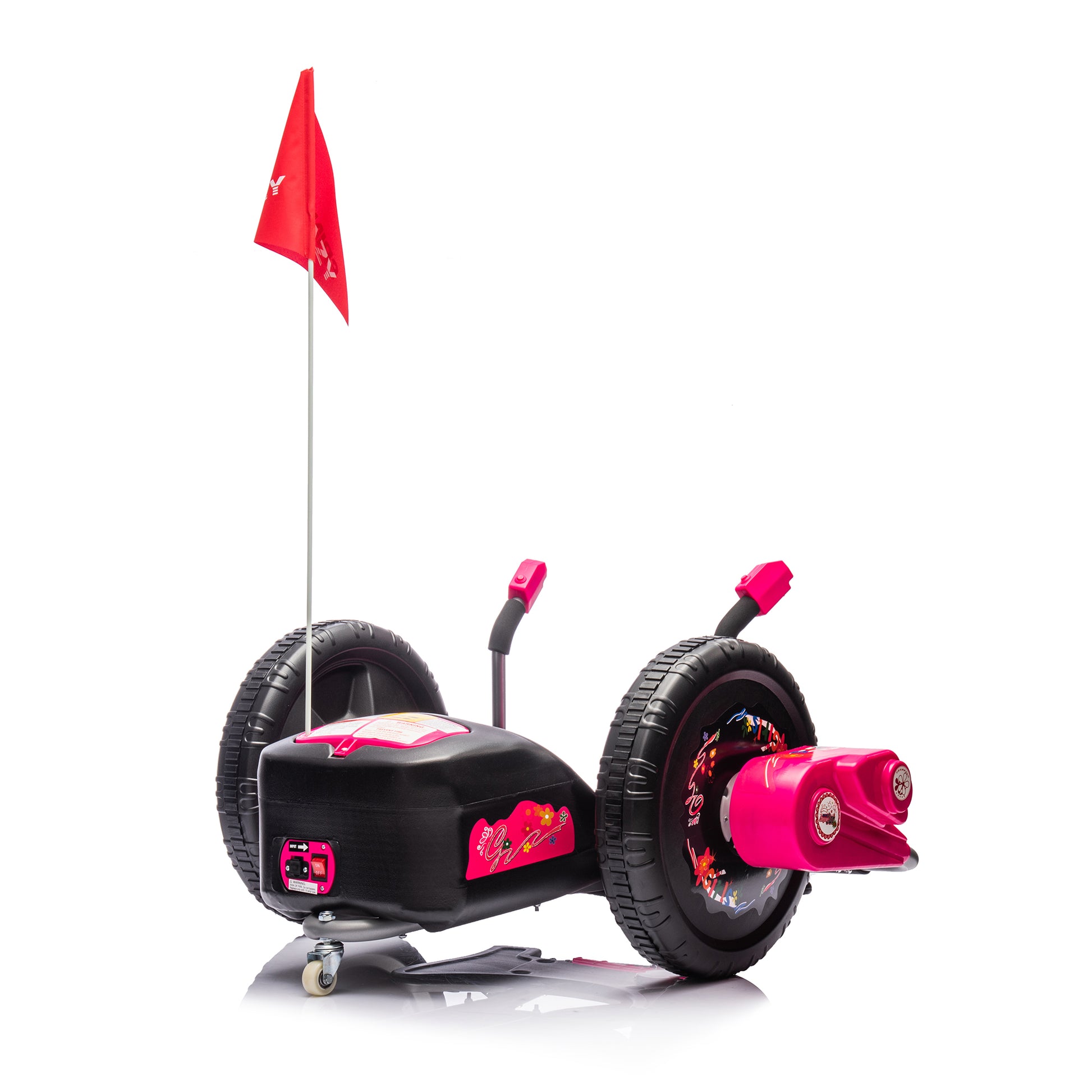12V Kids Ride On Electric Toy,2Wd,16'' Exaggerated Wheel,Dual Handle Control For 360 Degree Flexible Steering And Rotation,Solid Metal Frame,Provide A Speed Of 4.66 Mph For Kids Aged 6 . Pink 50 99 Lbs Polypropylene