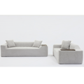 Arrived 2 Piece Boucle Cloud Sofa Set, Upholstered Sofa Set, Modern 3 Seater And 2 Seater Sofa With Mdf End Table For Living Room ,Apartment,3 2 Couch,Boucle, Light Gray Light Gray Polyester Primary Living Space Soft Tight Back Modern Square Arms Foam