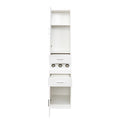 Salon Station, Barber Stations With 2 Tier Storage Shelf With Door, Hair Styling Storage Cabinet With 2 Drawer, A Large Storage Cabinet & 3 Hot Tool Holders White Particle Board Mdf