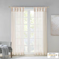 Twisted Tab Voile Sheer Window Pair Ivory Polyester