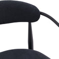 Woker Dining Chairs Set Of 2, Mid Century Modern Dining Chairs, Kitchen Dining Room Chairs, Round Boucle Backrest Sherpa Dining Chair With Black Metal Legs Iron Black Dining Room Foam Round Dining