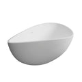 Luxury Handcrafted Stone Resin Freestanding Soaking Bathtub With Overflow In Matte White, Cupc Certified 24S05 63Mw Matte White Bathroom Freestanding Tubs Soaking Center Solid Surface