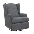 Hemingway Wingback Recliner In Dark Grey Dark Grey Fabric