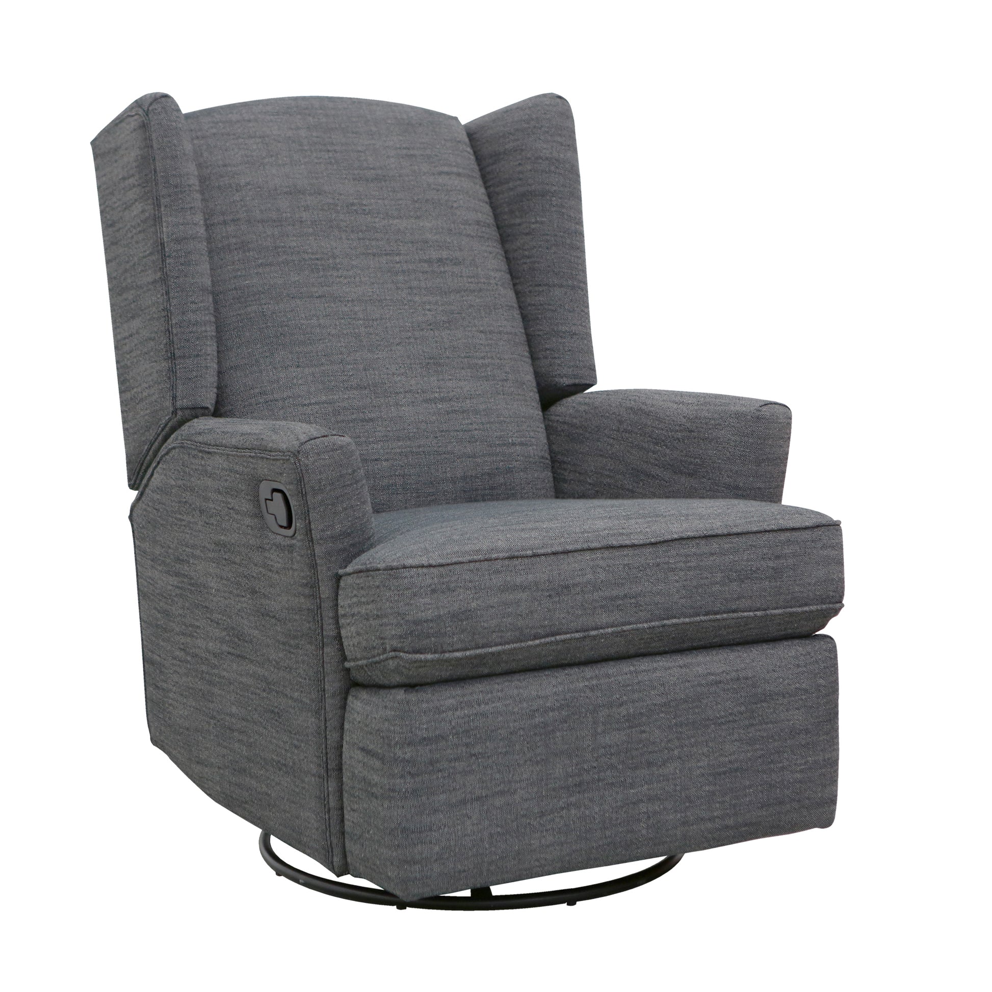 Hemingway Wingback Recliner In Dark Grey Dark Grey Fabric