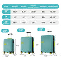 Hardshell Luggage Sets 3 Pcs Contrast Color Suitcase With Spinner Wheels And Tsa Lock 20