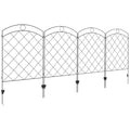 Outsunny Garden Fence, 4 Pack Steel Fence Panels