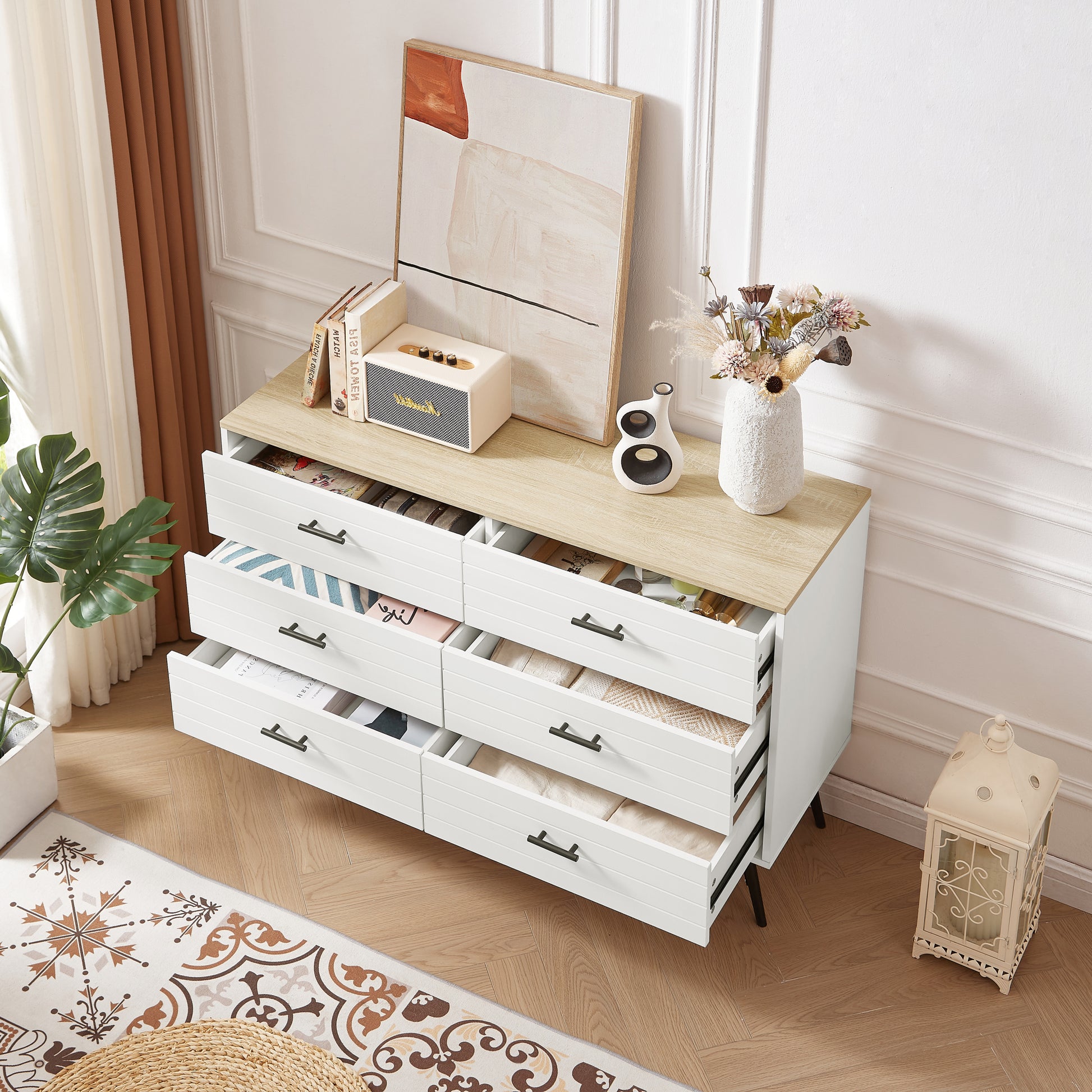 6 Drawer Dresser For Bedroom With Deep Drawers, Wood Dressers & Chest 6 Drawer Dresser For Bedroom With Deep Drawers, Wood Dressers & Chest