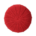 Knited Pouf Red Cotton