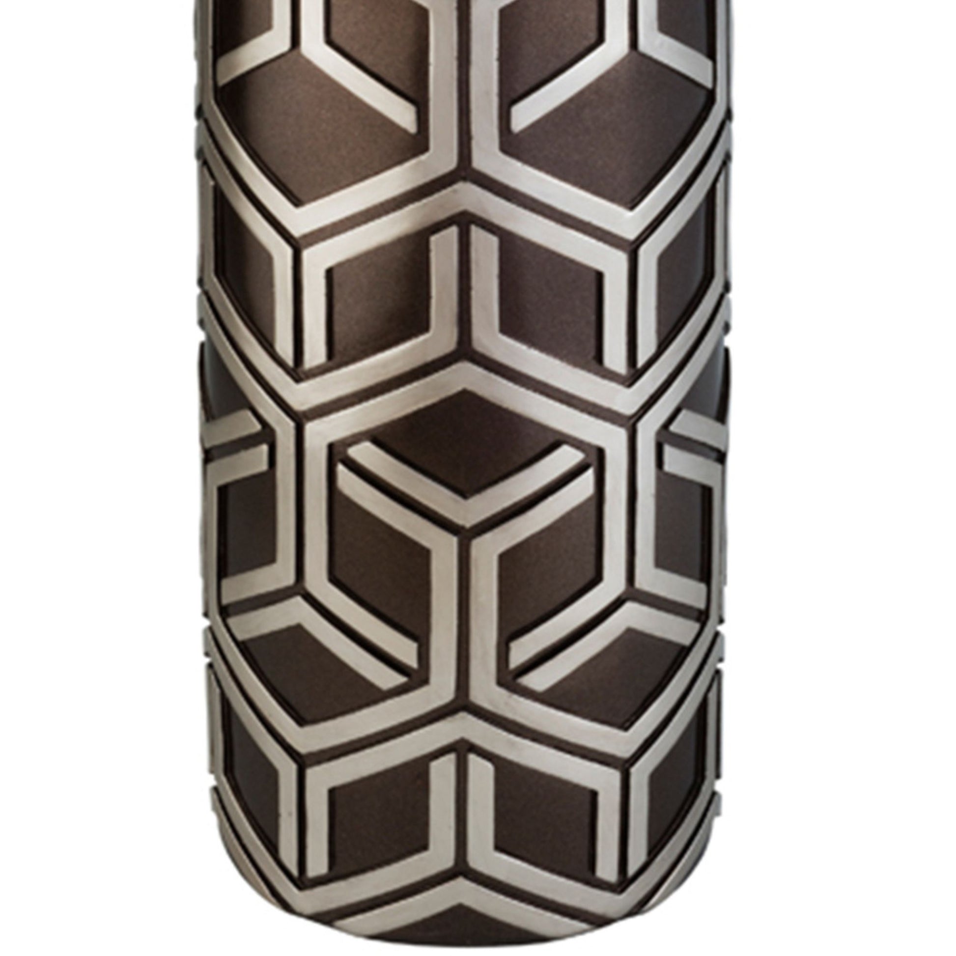 22" Tall Polyresin Decorative Vase, Weave Chestnut Silver Design Multicolor Polyresin