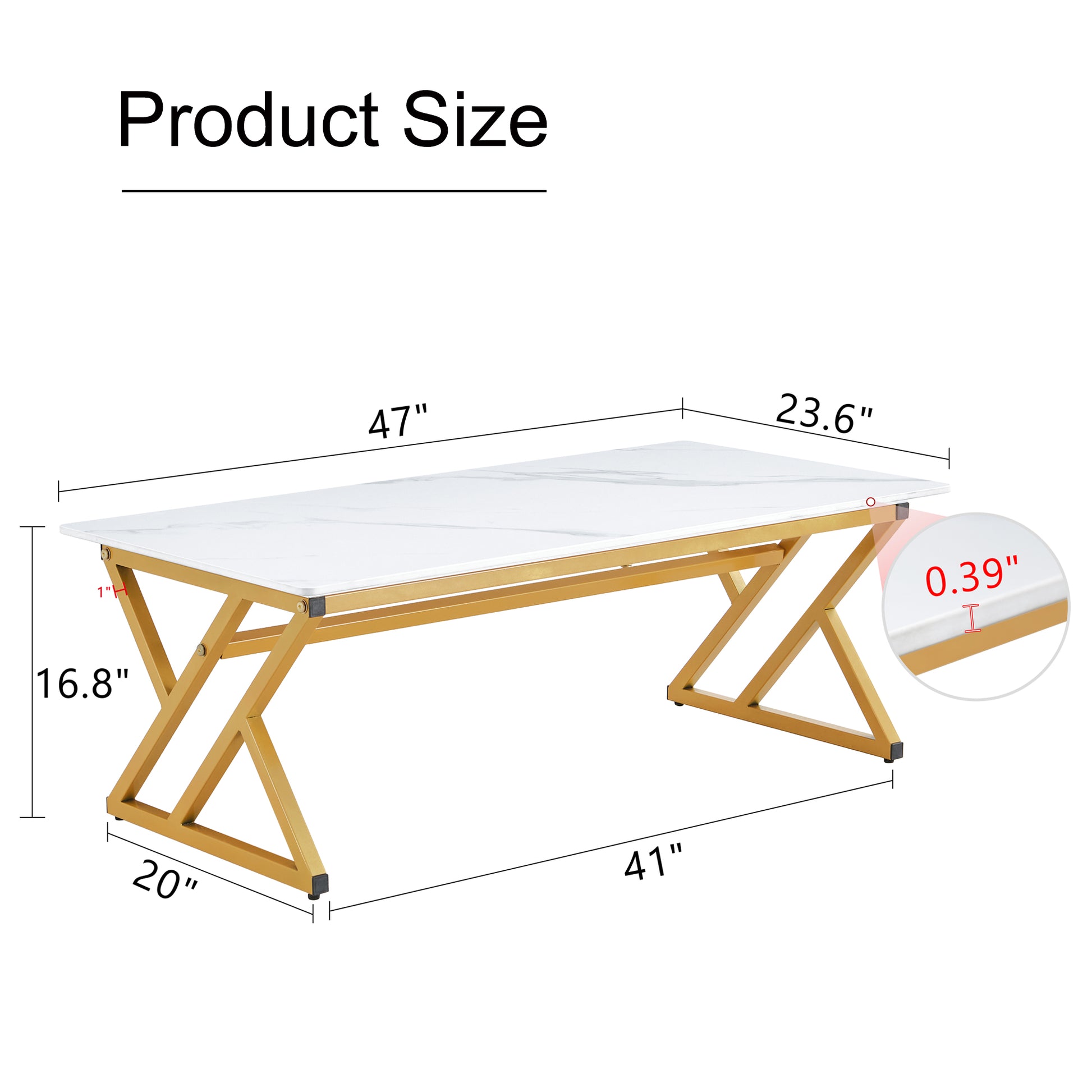 A Coffee Table Made Of Rock Slab Material, With A Smooth And Natural Surface That Complements The Modern Design Of The Golden Metal Legs, Making It Suitable For Living Rooms Of All Sizes.47*23.6 White Gold Sintered Stone