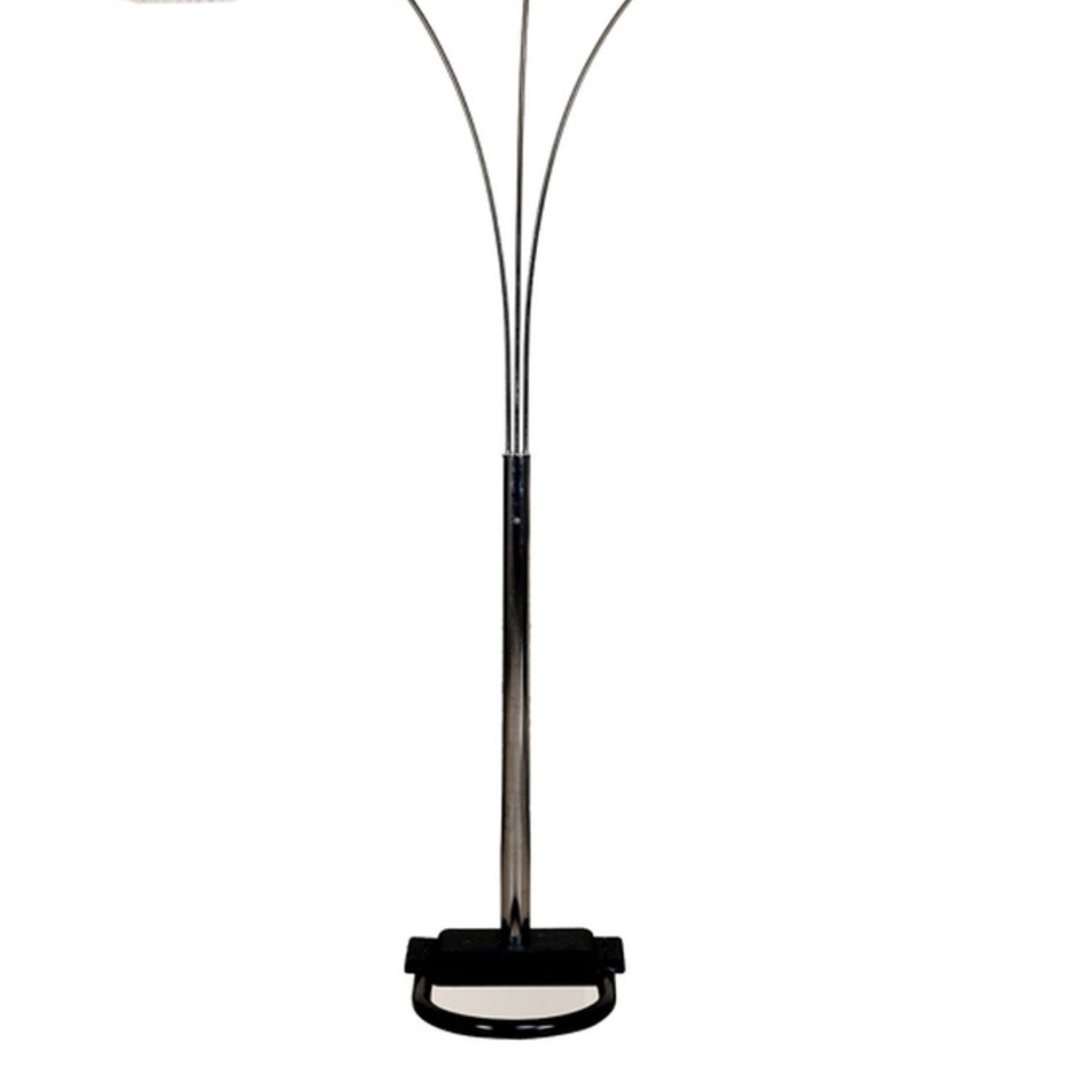 84" Tall Metal Floor Lamp With 3 Crystal Shaded Arches Multicolor Metal