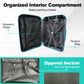 Hardside Luggage Sets 3 Pieces, Expandable Luggages Spinner Suitcase With Tsa Lock Lightweight Carry On Luggage 20Inch 24Inch 28Inch Teal Blue Polypropylene