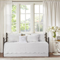 6 Piece Reversible Soped Edge Daybed Cover Set White Daybed White Polyester