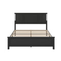 Queen Size Bed Frame, Platform Bed Frame With Wood Headboard And Footboard,Charging Station And Led Lights, 12 Wood Slats Support, No Box Spring Neededblack Box Spring Not Required Queen Antique