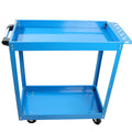 Tool Cart On Wheels, Heavy Duty Steel Utility Cart W Lockable Wheels, 400 Lbs Capacity Industrial Service Cart For Garage, Warehouse, Workshop Two Layer Bright Blue Blue Abs Steel Q235