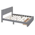 Full Size Storage Bed Velvet Upholstered Platform Bed With A Big Drawer Gray Old Sku:Wf296850Aae Full Gray Velvet