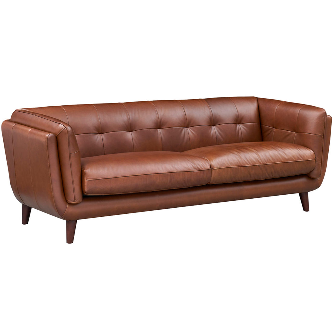 Solana Waxy Pull Up Leather Sofa Dark Brown Down Filling Genuine Leather 3 Seat